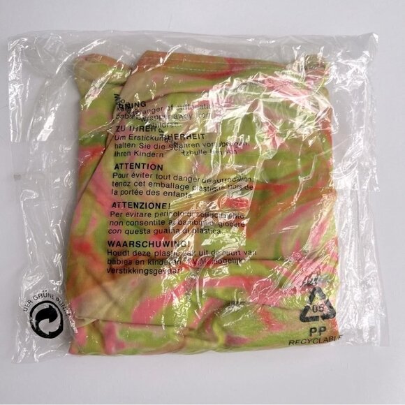 PrettyLittleThing, Green Swirl Jersey Tie Ruched Side Crop Top. Size: 2 (US) NWT - Picture 3 of 8